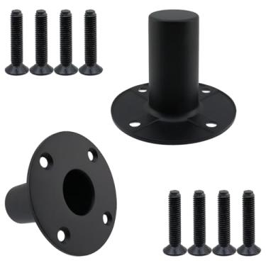 Imagem de Crapyt 4.17" × 3.27" Speaker Cabinet Pole Mount Adapters, Tripod Speaker Stand Mounts Adapters, for Subwoofers, Home Theaters, Studio Monitors and Commercial Audio Systems, 2 Pcs Black