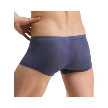 Imagem de Roupa interior de seda gelo calcinha masculina sexy boxer shorts cueca