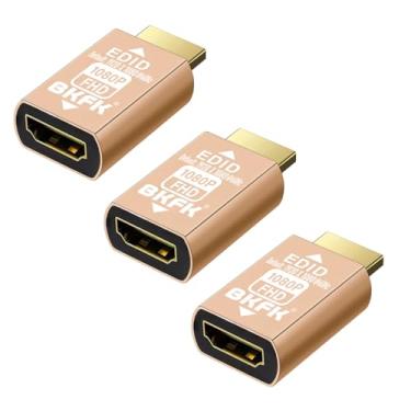 Imagem de BKFK Adaptador de emulador HDMI edid, emuladores, passagem confiável para extensor/receptor AV/Divisores de vídeo (1080P @ 60Hz-3 unidades)