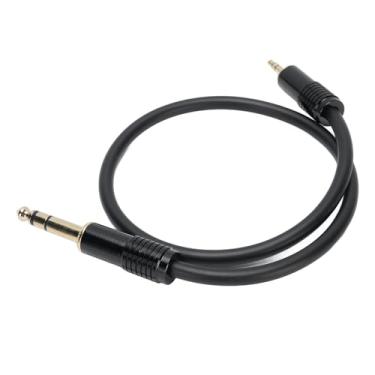 Imagem de Cryfokt 6.35mm Metal 1/4in Macho para 3.5mm Macho Cabo de Som Estéreo para Amplificador de Guitarra, Cobre Pvc 1.6ft para Equipamento de Home Theater