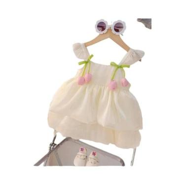Imagem de Vestido De Princesa Em Camadas Com Alças De Malha Tulipa Para Menina B