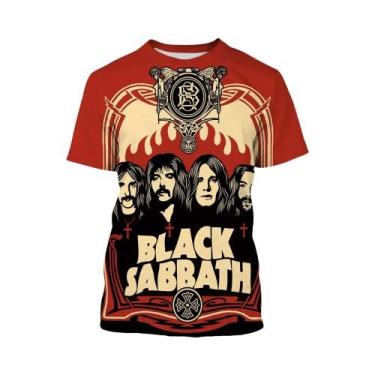 Imagem de Verão nova moda preto sabbath masculino 3d impresso camiseta hip hop c