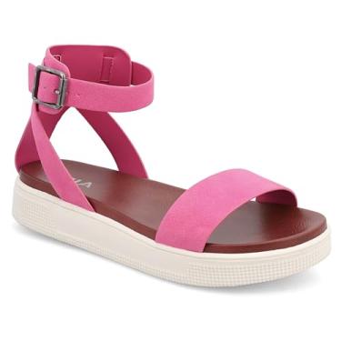Imagem de MIA Sandália plataforma feminina com tira no tornozelo da Shoes Ellen, Rosa choque, 40