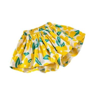 Imagem de Shorts De Algodão Respirável Para Meninas, Saia Casual De Verão, Calça