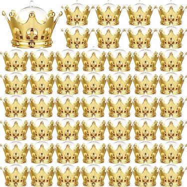 Imagem de Honeydak 100 caixas de doces douradas recarregáveis com cúpula, lembrancinhas de festa de princesa, porta-doces decorativos, recipientes de coroa preenchíveis para casamento, chá de bebê, artigos de