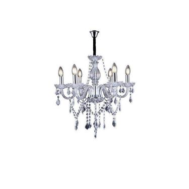 Imagem de Lustre Glam Maria Tereza Transparente 6 Braços E14 Taschibra