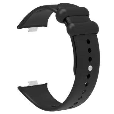 Imagem de EZZON Pulseira de silicone para Xiaomi Mi Band 8 Pro de substituição esportiva respirável para pulseira MiBand 8 Pro (preto)