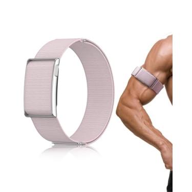 Imagem de Pulseira esportiva de nylon elástico para bíceps e capa de metal compatível com Whoop 5.0 ONE PEAK MG/LIFE, pulseira de substituição respirável macia ajustável para homens e mulheres