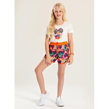 Imagem de Conjunto Verão Menina Natural Blusa T-shirt e Shorts Boxeador Garota t