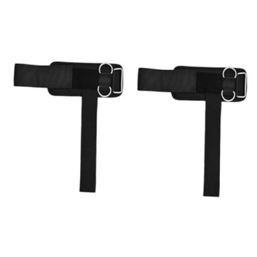 Imagem de simhoa Conjunto de 2 Alças de Pulso para Levantamento de Peso com Argolas Duplas em D, Equipamento de Fitness para Musculação, Preto