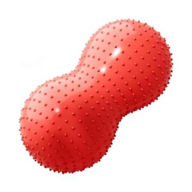 Imagem de harayaa Bola de exercícios de ioga, bola de equilíbrio em formato de amendoim, cadeira sensorial flexível com assento oscilante para crianças, mulheres e, Vermelho