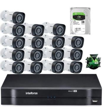 Imagem de Kit Câmeras De Segurança Intelbras Multihd Dvr 16Ch + 16 Câmeras 1120b