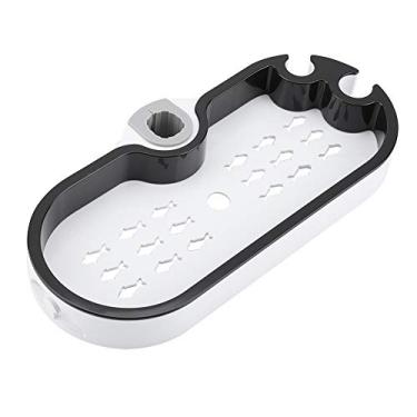 Imagem de GLOGLOW Prateleira Ajustável para Armazenamento de BANHEIRO, Plástico, Branco e Preto, para Hastes de Chuveiro de 22 Mm a 25 Mm, 11x4,7x1,3 Polegadas BANHEIRO