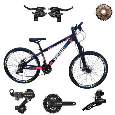 Imagem de Bicicleta 26 VikingX Tuff30 21v Shimano Avançado Pneu Slick Fino Preto1.50-Unissex