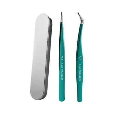 Imagem de Pinças Para Extensão De Cílios Volume, Retas E Curvas, Com Caixa - NON