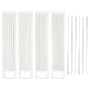 Imagem de PATIKIL 30 refis de grafite de lápis de carpinteiro de 2,8 mm, refis de lápis sólidos secos resistentes a quebras, para carpinteiro mecânico, desenho, arte, desenho, branco