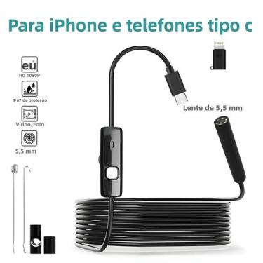 Imagem de Câmera Endoscópica À Prova d'Água De 5.5mm Para Inspeção De Motores De