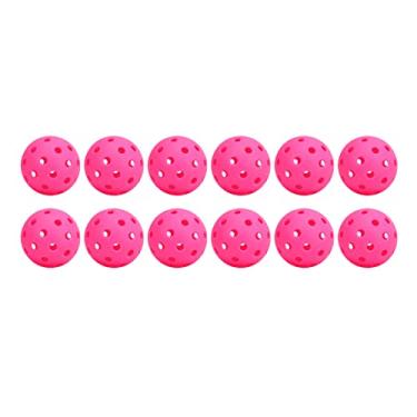 Imagem de SPYMINNPOO 12pçs Conjunto de Pickleball de Alta Elasticidade de 74mm para Perfuração e Caminhos de Voo Retos, Uso Ao Ar Livre para Melhorar Habilidades de Badminton (Rosa)