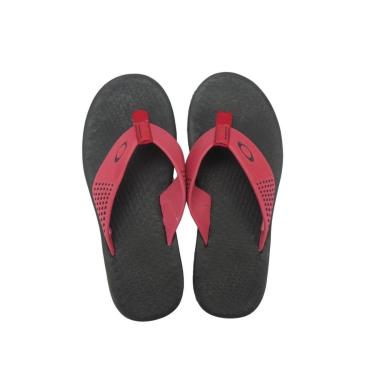 Imagem de Chinelo Masculino Oakley Lines Preto Vermelho-Unissex