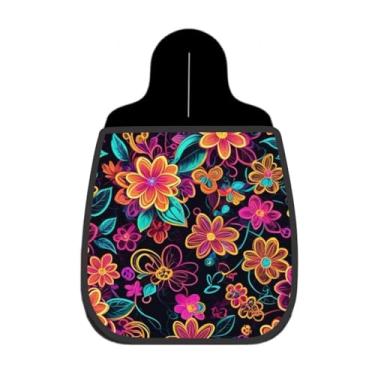 Imagem de Lixeira De Carro Organizador Lixinhocar Floral Neon Psicodélico