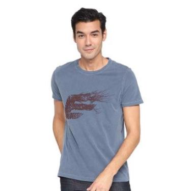 Imagem de Camiseta Ellus Masculina Washed Easa Branches Classic Azul Escuro-Masculino