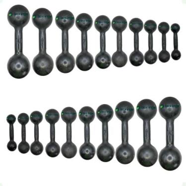 Imagem de Kit Halteres de Ferro Fundido Pintado - Pares de 1 a 10 Kg - BOX INGÁ