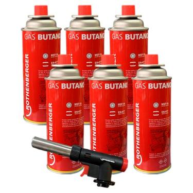 Imagem de Kit Maçarico Portátil Super Fire + 6 Gás Butano