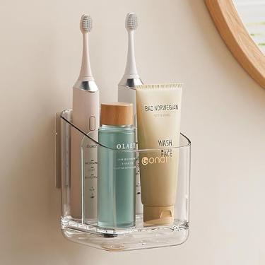 Imagem de Suportes de escova de dentes para banheiro - design dividido destacável, bandeja de drenagem de gaveta, montagem na parede/bancada de uso duplo, organizador de grande capacidade para banheiro/cozinha