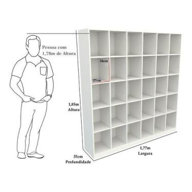 Imagem de Armário Colmeia M2 Mdp (closet Lojas Roupas Expositor Nicho) - VETORIA