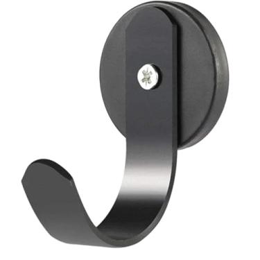 Imagem de Gancho magnético curvado preto, ganchos magnéticos fortes de 9 kg para cruzeiro, churrasqueira, toalha, pendurar em ambientes internos, cozinha, local de trabalho, escritório e garagem - 1 pacote