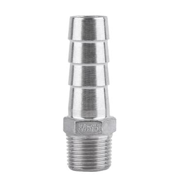 Imagem de Generic Conector de Cauda de Mangueira Farpada de Aço Inoxidável para Encanamento de Tubulação de Ar/água, Encaixe de Rosca 304 SS 1/8 "~ 3/4" para Engenharia Química, Máquinas (3/8''*15mm)