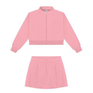 Imagem de Conjunto Infantil Menina Jaqueta e Saia Rosa Alakazoo-Feminino