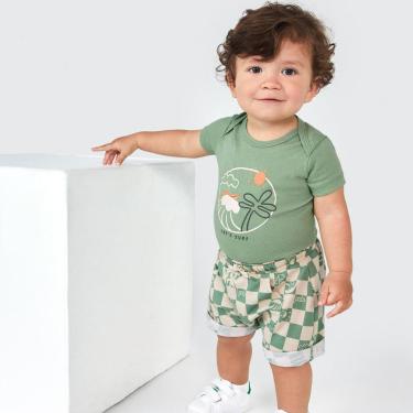 Imagem de Conjunto Bêbe Menino Body/Shorts Floresta Verde Hering-Masculino