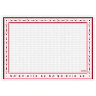 Imagem de Pacote com 25 tapetes descartáveis de papel folha de louro coreano, 29 x 40 cm, decoração de festa para aniversário, casamento, chá de bebê, decoração de mesa de jantar (vermelho)