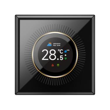 Imagem de Vroomoto TUYA Termostato Inteligente para Casa Tela 1,32'' Controlador de Temperatura WIFI com 7 Luzes Ambientes para Aquecimento de Caldeira de Água de Chão Elétrico a Gás