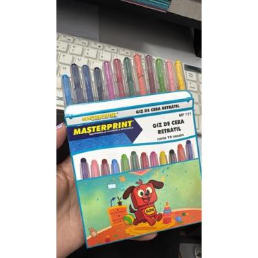 Imagem de Giz de cera retrátil - 12 cores - mp 751 un - Masterprint