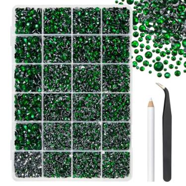 Imagem de 2 mm, 3 mm, 4 mm, 5 mm, 6 mm, resina de cristal verde esmeralda, strass plano para artesanato deslumbrante, pedras planas, diamantes, pingentes para unhas, copos, garrafas, artesanato, roupas, sapatos