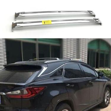 Imagem de 2 peças de rack de teto barras transversais bagageiro de aço inoxidável adequado para Lexus RX RX350L RX450HL 2018-2020 - prata