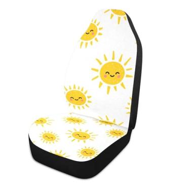 Imagem de xigua Cute Sun Capas de assento de carro dianteiras universais, 1 pacote, capas protetoras de assento de carro respiráveis para decoração de interiores automotivos, SUV, carros automotivos, caminhões
