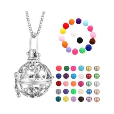Imagem de Colar Difusor De Óleo Essencial Para Aromaterapia, Design De Gaiola De
