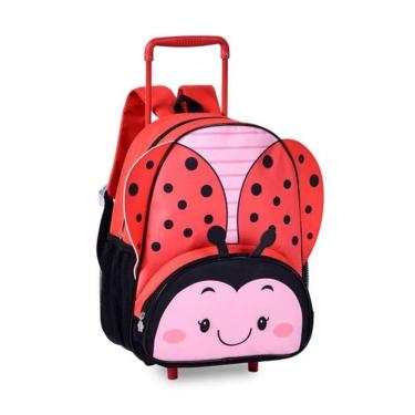 Imagem de Mochila Rodinha Infantil  38cm Pets Joaninha Borboleta Abelha Clio CP24504A