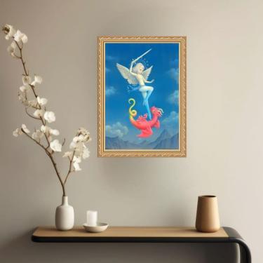 Imagem de Quadro Decorativo Releitura São Jorge Infantil 45X34Cm
