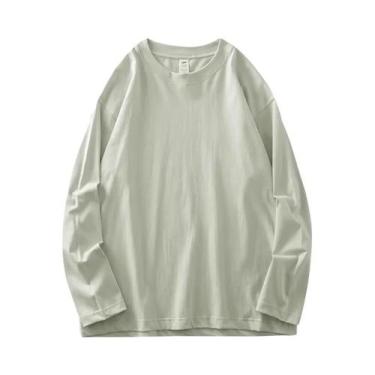 Imagem de Camisetas Masculinas De Manga Longa Em Algodão Primavera 2025, Cores S