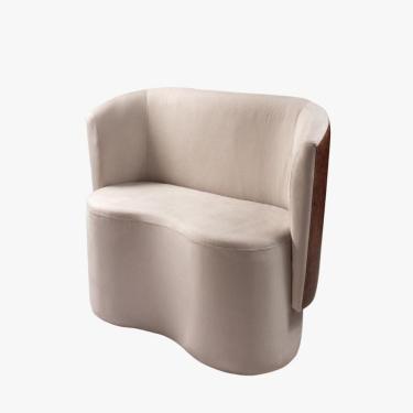 Imagem de Sofá Orgânico 2 Lugares Curvo Living Star Confort Marfim