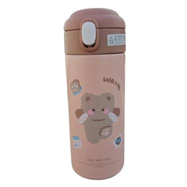 Imagem de Garrafa Térmica Escolar Vacuum Cup Inox Infantil Kids Bebe Criança Ovelha Ovelhinha Cachorro Cachorrinho Coelho Coelhinho Urso Ursinho Cuttie kawai 380 ml- TYDA (MARROM)