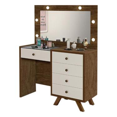 Imagem de Penteadeira 4 Gavetas e Porta Jóias Diana Malbec off White