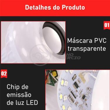 Imagem de Lâmpada Led 12W E27 Rgb Colorida Com Caixa De Som