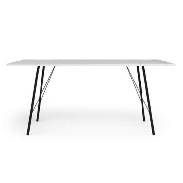Imagem de Mesa de Jantar Retangular Paraty Branca e Preta 140 cm - New Green