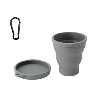 Imagem de Caneca De Silicone Dobrável Portátil De 180ML Com Tampa, Mini Copo Ret