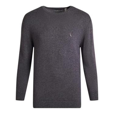 Imagem de Suéter Reserva Gola Careca Tricot Masculino Cinza Escuro-Masculino